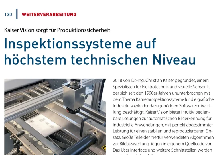 Inspektionssysteme auf höchstem technischen Niveau